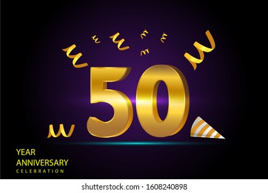 50 Years Anniversary Celebration Vector Template Design Illustration