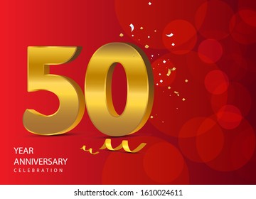 50 Years Anniversary Celebration Vector Template Design Illustration