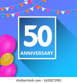 50 Years Anniversary Celebration Vector Template Design Illustration
