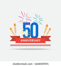 50 Years Anniversary Celebration Vector Template Design Illustration