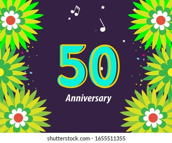 50 Years Anniversary Celebration Vector Template Design Illustration