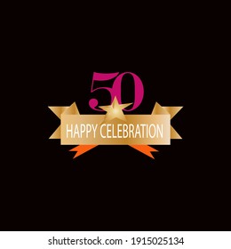 50 years anniversary celebration vector template design illustration