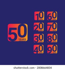 50 Years Anniversary Celebration Vector Template Design Illustration