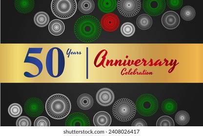 50 years anniversary celebration. Vector design template. golden vector design for celebration invitation or greeting card