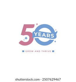 50 Years Anniversary Celebration Vector Template Design Illustration