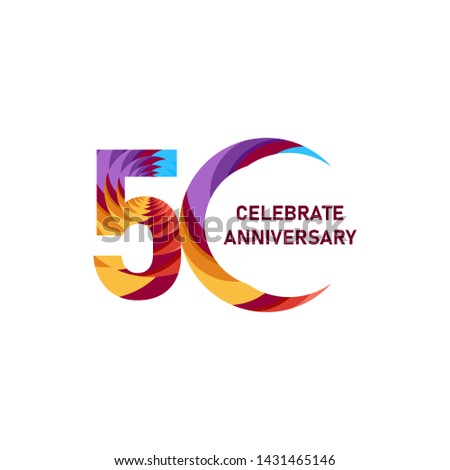 50 Years Anniversary Celebration Vector Template Design Illustration
