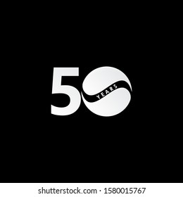 50 Years Anniversary Celebration White Candy Vector Template Design Illustration