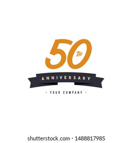 50 Years Anniversary Celebration Your Company Vector Template Design Illustration