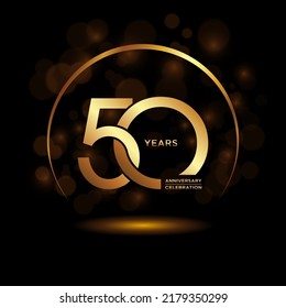 50th 50 Years Anniversary Logo Golden Stock Vector (Royalty Free)  2184128801