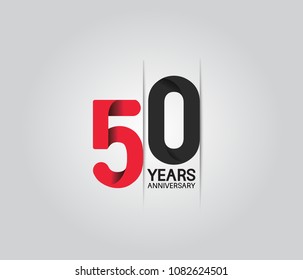 50 years anniversary for company celebration. anniversary logo with red and black color