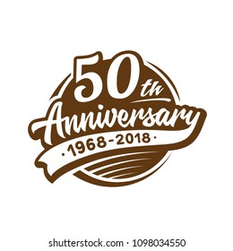 50 years anniversary design template. Vector and illustration. 50th logo.