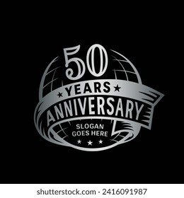 50 years anniversary design template. 50th logo. Vector and illustration.