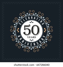 50 years anniversary design template. Vector and illustration. celebration anniversary logo. classic, vintage style