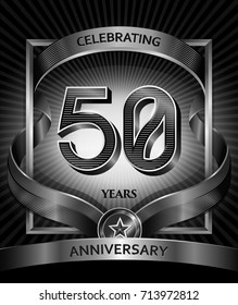 50 years anniversary design template for invitation, advertising, banner, vector design
