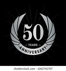 50 years anniversary. Elegant anniversary design. 50 years logo.