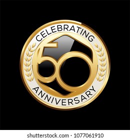 50 Years Anniversary emblem. Anniversary badge.  