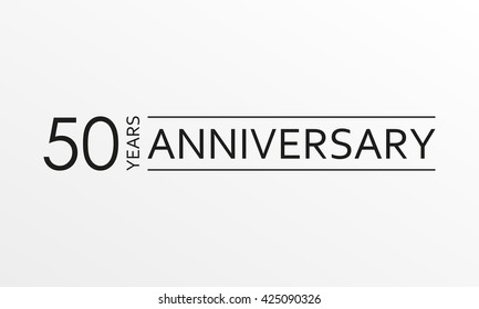 50 years anniversary emblem. Anniversary icon or label. 50 years celebration and congratulation design element. Vector illustration.