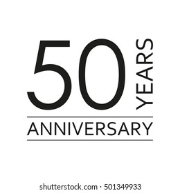 50 years anniversary emblem. Anniversary icon or label. 50 years celebration and congratulation design element. Vector illustration.