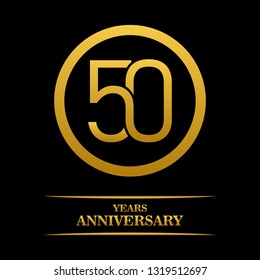 50 Years Anniversary Gold Symbol Logo