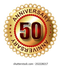 50 Years anniversary golden label. 