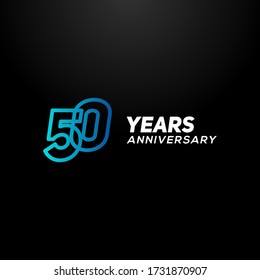 50 Years Anniversary Gradient Number Vector Design