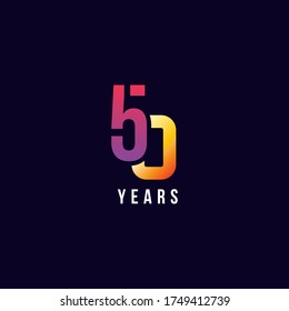 50 Years Anniversary Gradient Number Vector Design