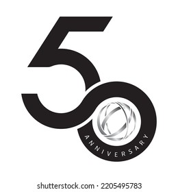 50 years anniversary infinity, design concept logo vector.