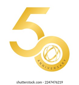 50 years anniversary infinity, design concept logo vector.