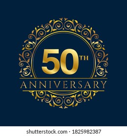 50 years anniversary invitation card template isolated vector illustration. Ten years Black greeting card template