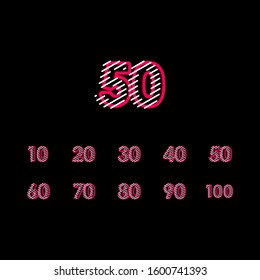 50 years Anniversary Line Design set Logo Vector Template Illustration