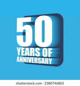 50 Years of Anniversary Logo, banner, poster, template design. 50 number for birthday, invitation, wedding, jubilee and greeting card illustration.50 year anniversary vector logo. 50 year celebration