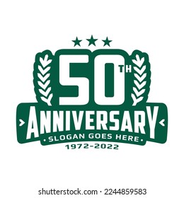 50 years anniversary logo design template. 50th anniversary celebration logotype. Vector and illustration.