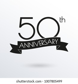 50 Years Anniversary Logo Ribbon 50th Stock Vector (Royalty Free ...