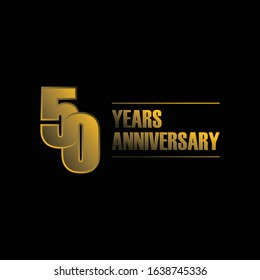 50 Years Anniversary Logo Template. Gold color graphic design element for 50 years anniversary birthday banner
