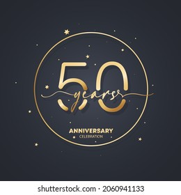 50 years Anniversary Celebration Design. 50 anniversary logo with golden  frame isolated on black background. Vector design for anniversary  celebration event, birthday party, greeting card. 7969308 Vector Art at  Vecteezy