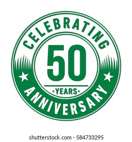 50 years anniversary logo template. Vector and illustration.