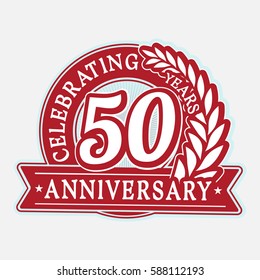 50 years anniversary logo template. Vector and illustration.