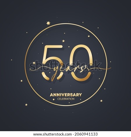 50 years anniversary logo template. 50th birthday, wedding anniversary icon. Trendy symbol image. Vector EPS 10. Isolated on background.