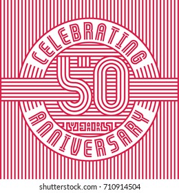 50 years anniversary logo. Vector and illustration. Line art anniversary design template.