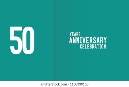 50 Years Anniversary logotype with white flat colored font  for company celebration event, birthday