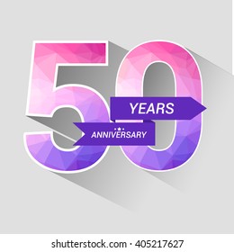 50 Years Anniversary with Low Poly Design