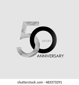 50 Years Anniversary with Low Poly Design, colored with geometric style