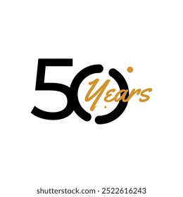 50 Years Anniversary Number simple design collection Vector Template Illustration