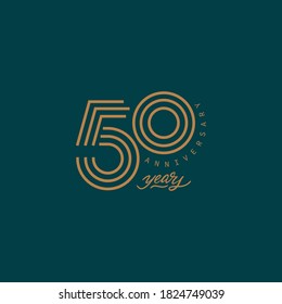 50 years anniversary pictogram vector icon, 50th year birthday logo label.