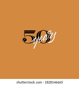 50 years anniversary pictogram vector icon, 50th year birthday logo label.