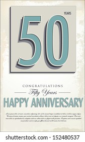 50 years Anniversary retro background