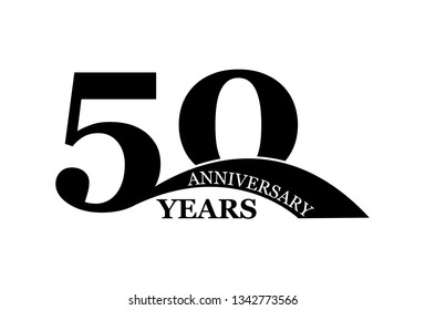 50 years anniversary, simple flat design, logo for design and decoration