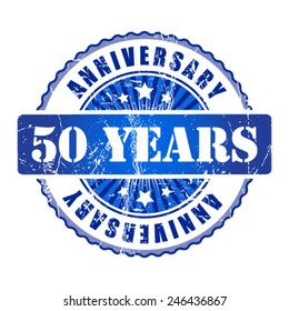 50  Years anniversary stamp.  Vector illustration.