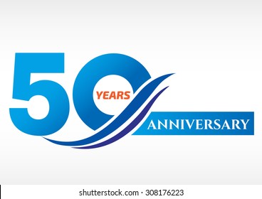 50 Years Anniversary Template Logo