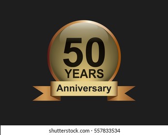 50 years anniversary vector design on black background